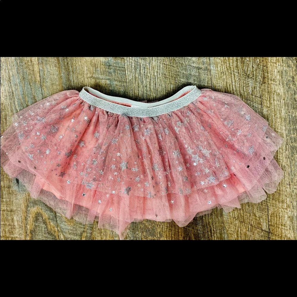 calla lily pink and silver star skirt